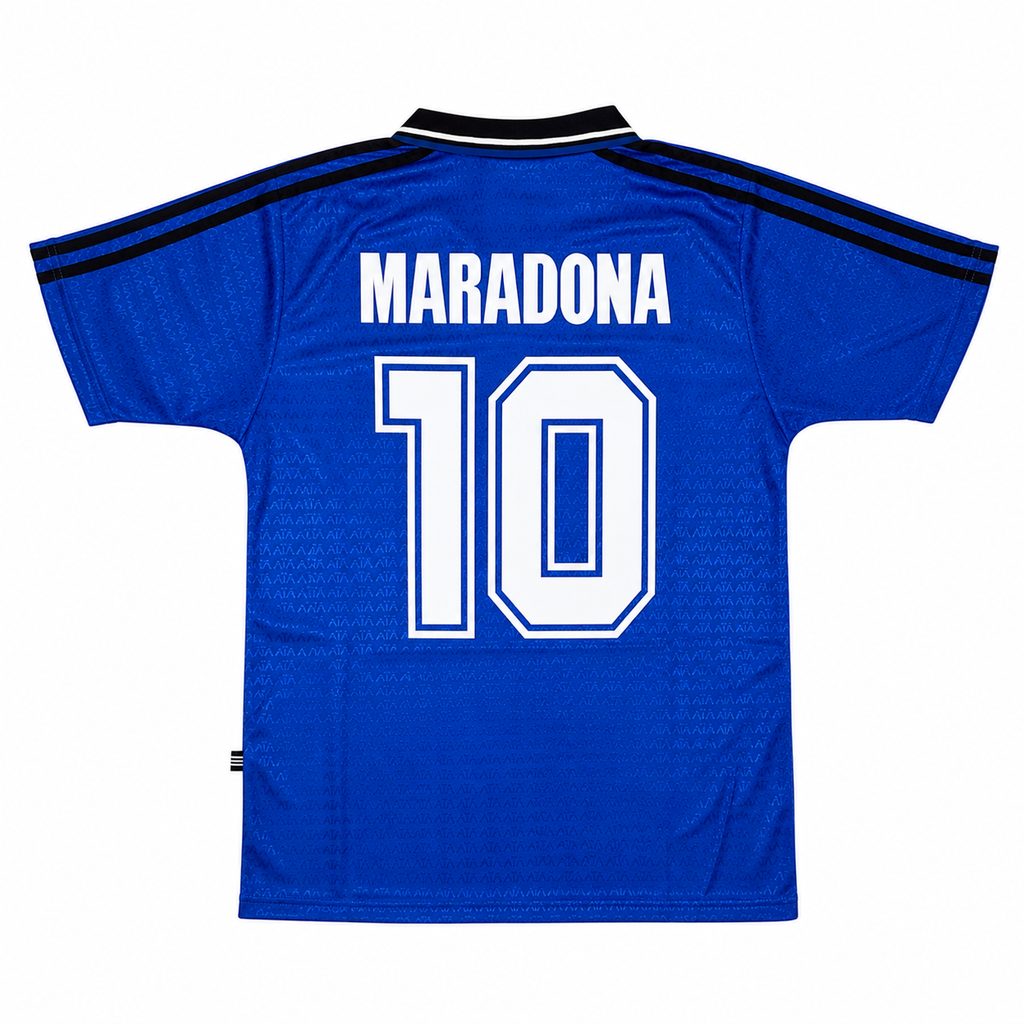 Diego Maradona Argentina 1994 #10 Away Jersey – Blue Retro Edition