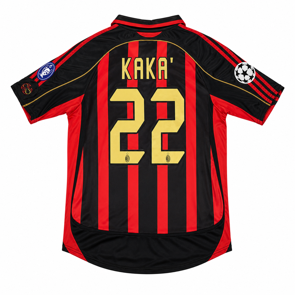 AC Milan Kaká #22 2006/07 Champions League Home Jersey – Red & Black
