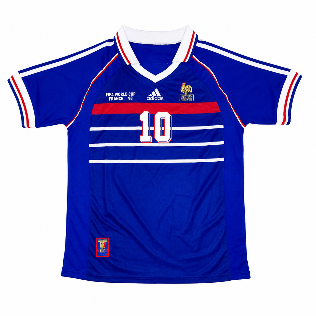 1998 France Zidane #10 Home Jersey – World Cup Edition
