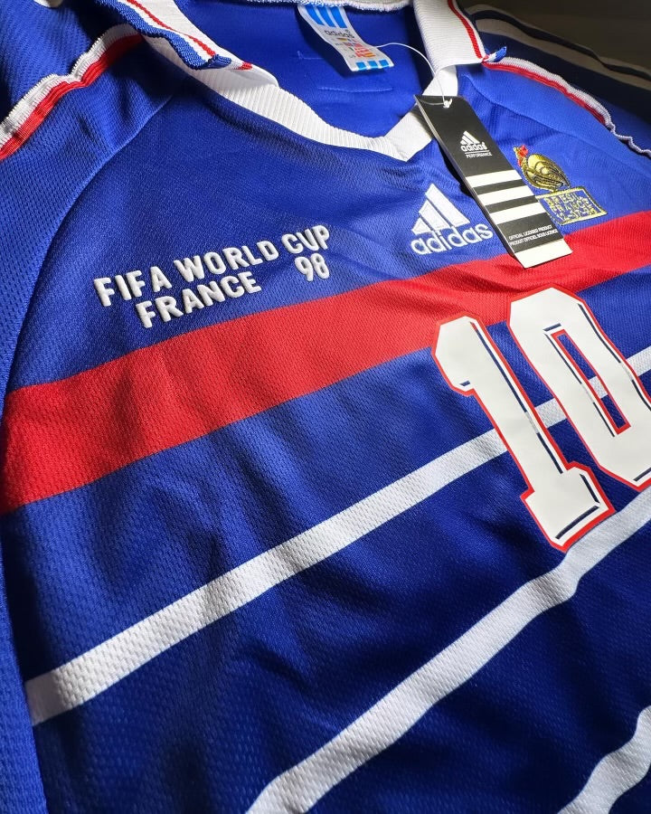 1998 France Zidane #10 Home Jersey – World Cup Edition