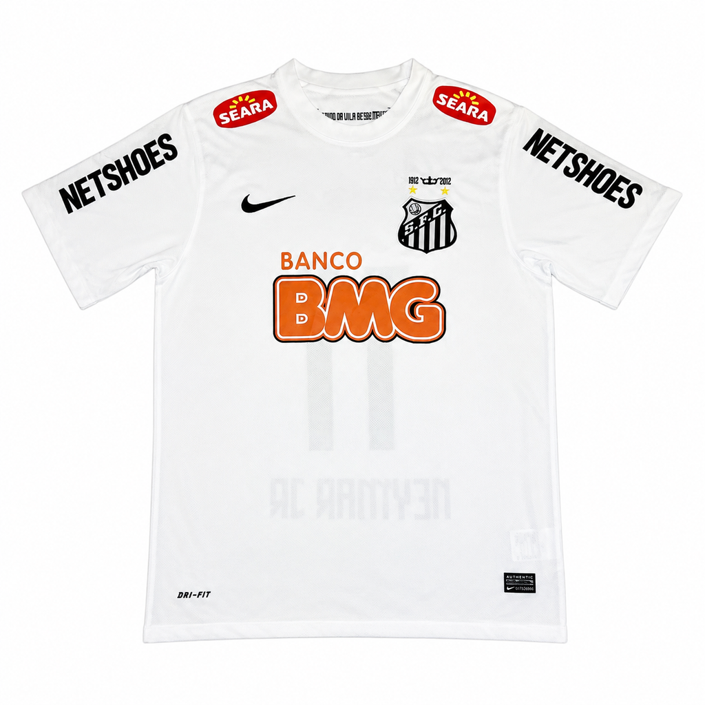 Santos FC Neymar Jr. #11 2012 Centennial Home Jersey – White