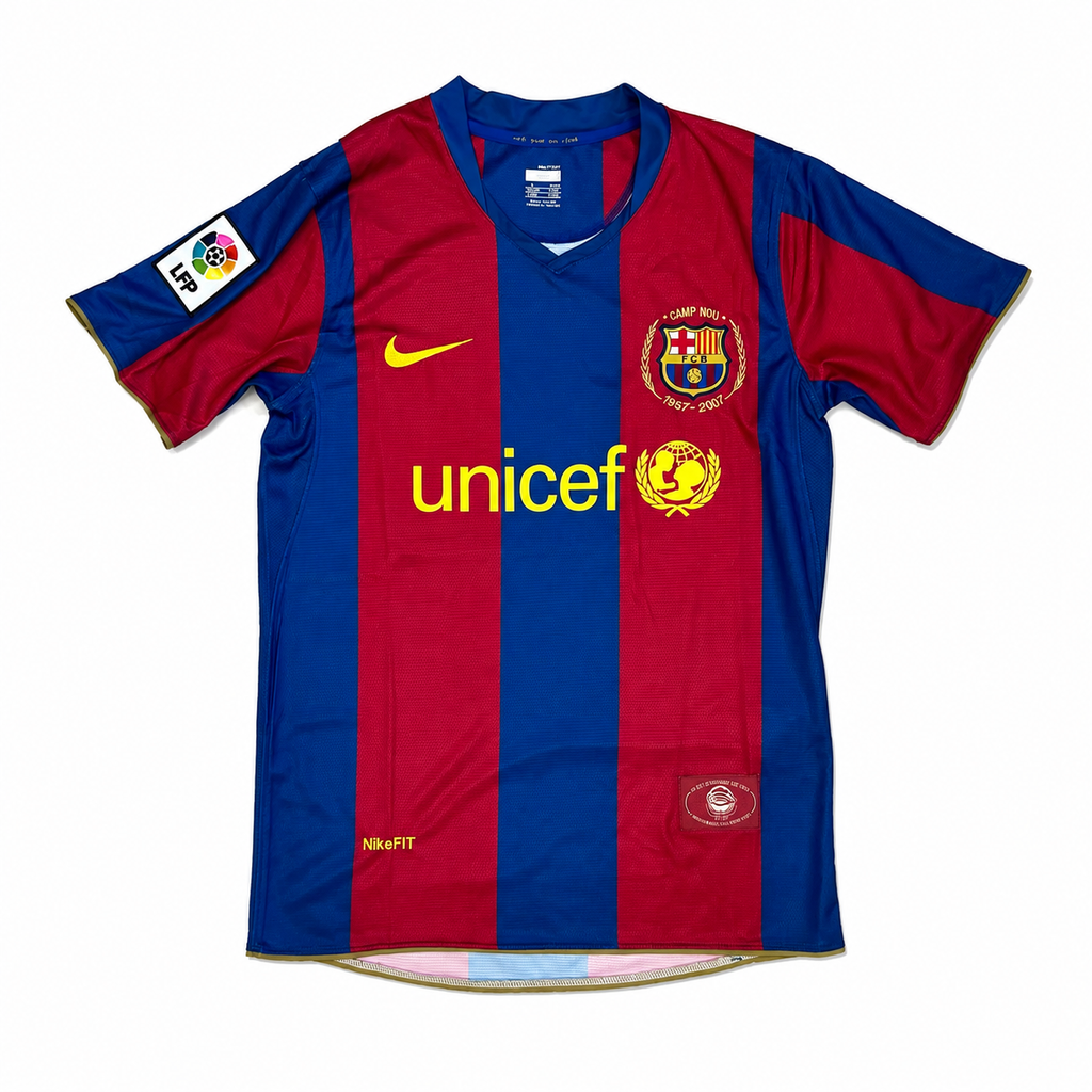 Lionel Messi Barcelona 2007 Camp Nou 50th Anniversary Jersey – #19