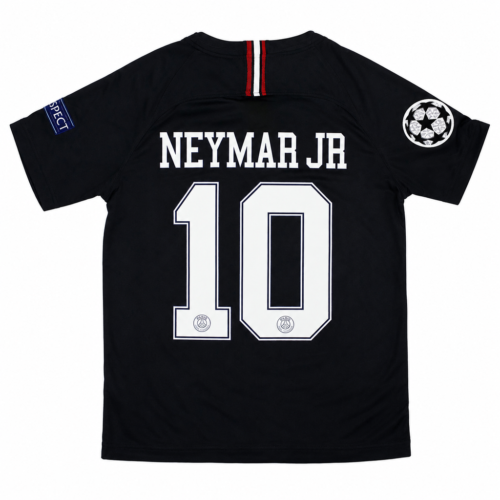 Neymar Jr. #10 PSG Black Champions League Jersey