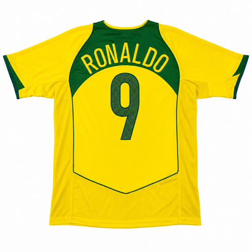 Brazil Ronaldo #9 2004/05 Home Jersey – Yellow & Green