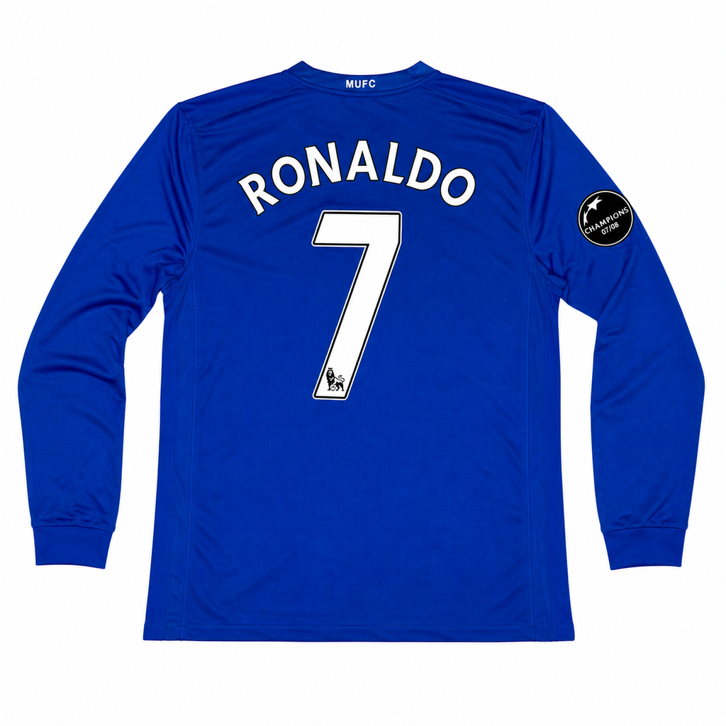 Manchester United Ronaldo #7 2008/09 Third Long Sleeve Jersey – Blue