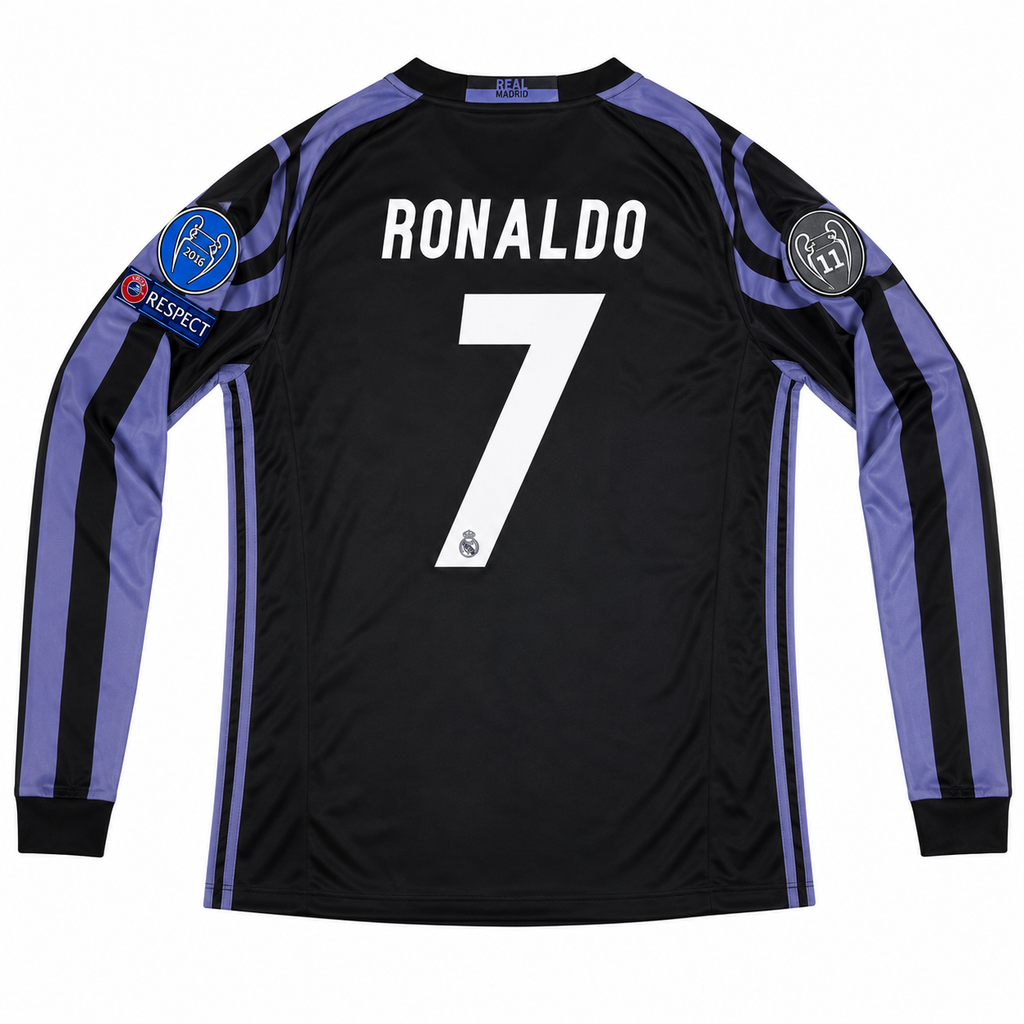 Real Madrid 2016/17 Ronaldo #7 Black Long Sleeve Jersey
