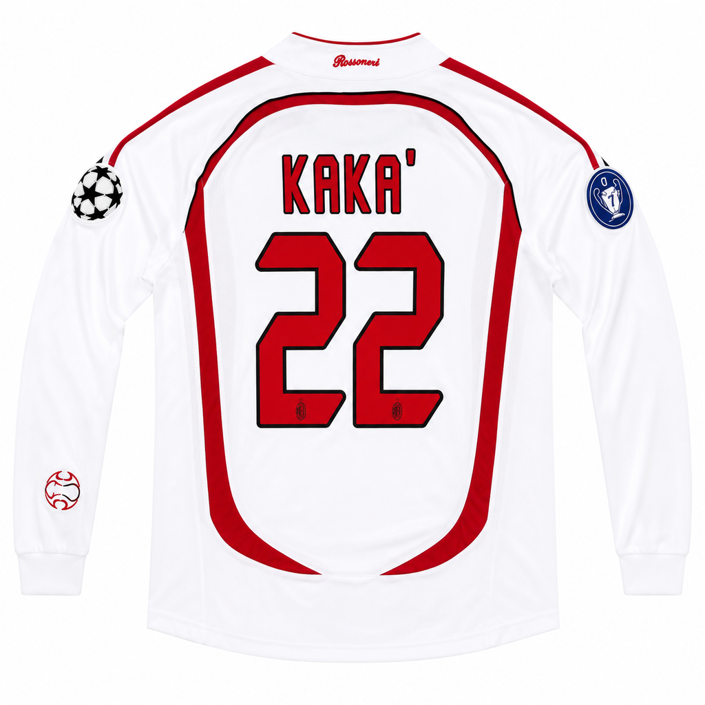 AC Milan 2006/07 Kaká #22 Champions League Final Long Sleeve Jersey – White