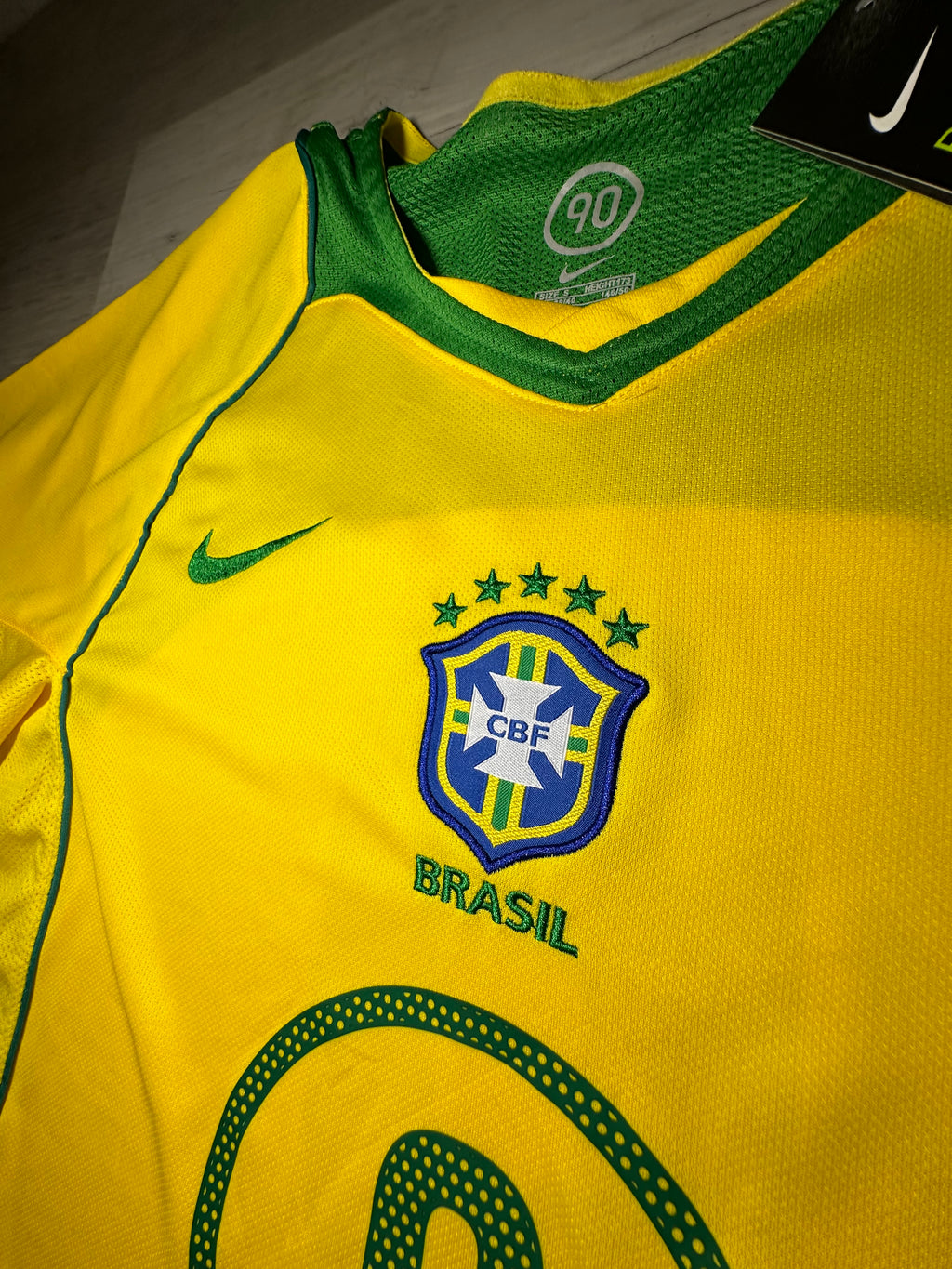Brazil Ronaldo #9 2004/05 Home Jersey – Yellow & Green