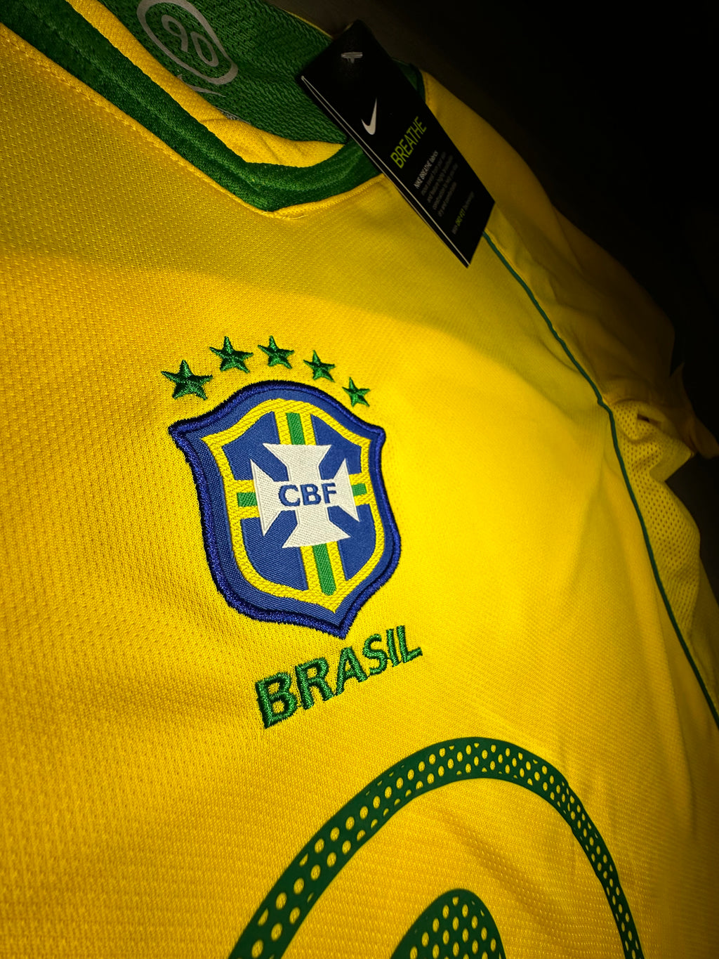 Brazil Ronaldo #9 2004/05 Home Jersey – Yellow & Green
