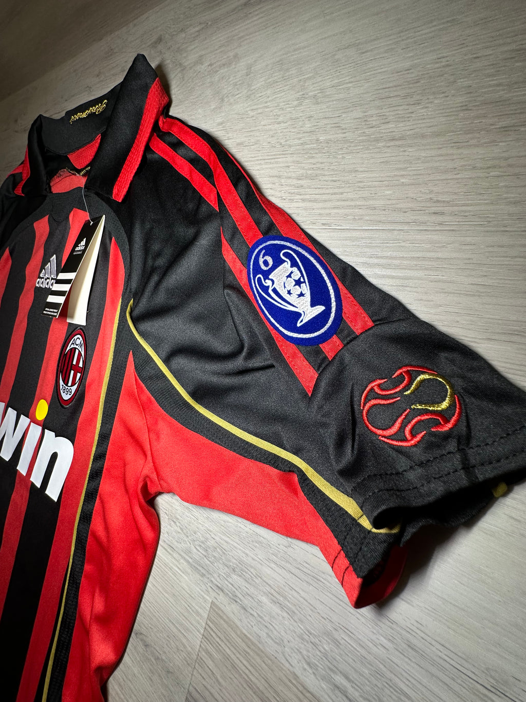 AC Milan Kaká #22 2006/07 Champions League Home Jersey – Red & Black