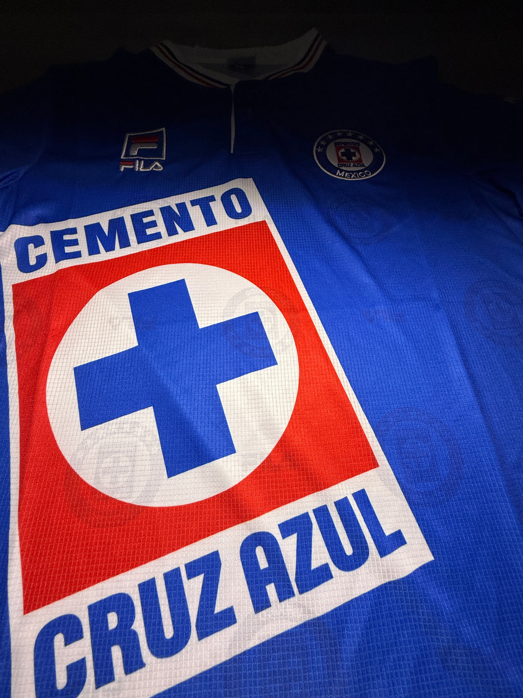 Cruz Azul Retro Fila Cemento Jersey – Blue