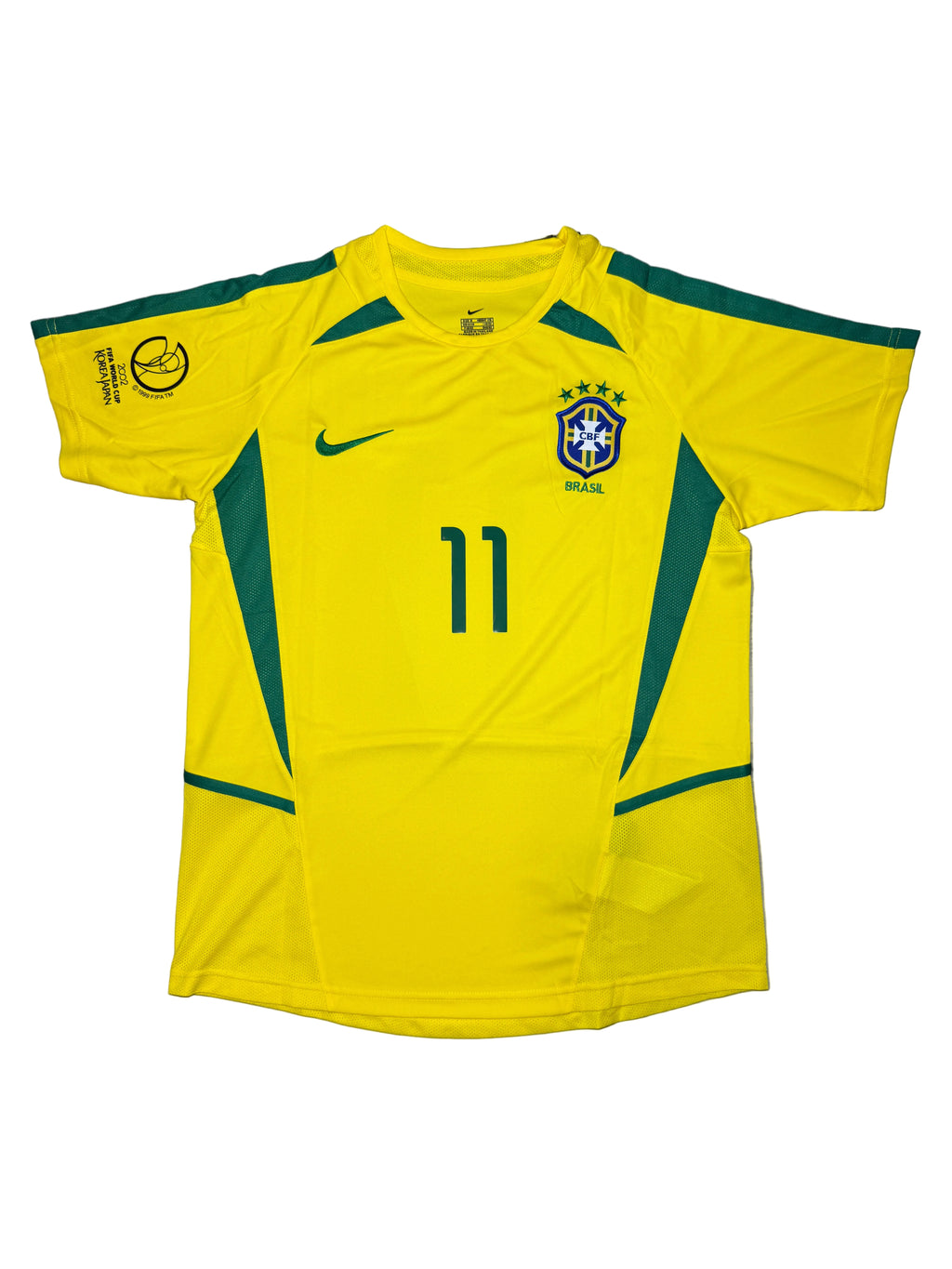 Brazil Ronaldinho #11 2002 World Cup Home Jersey – Retro Edition