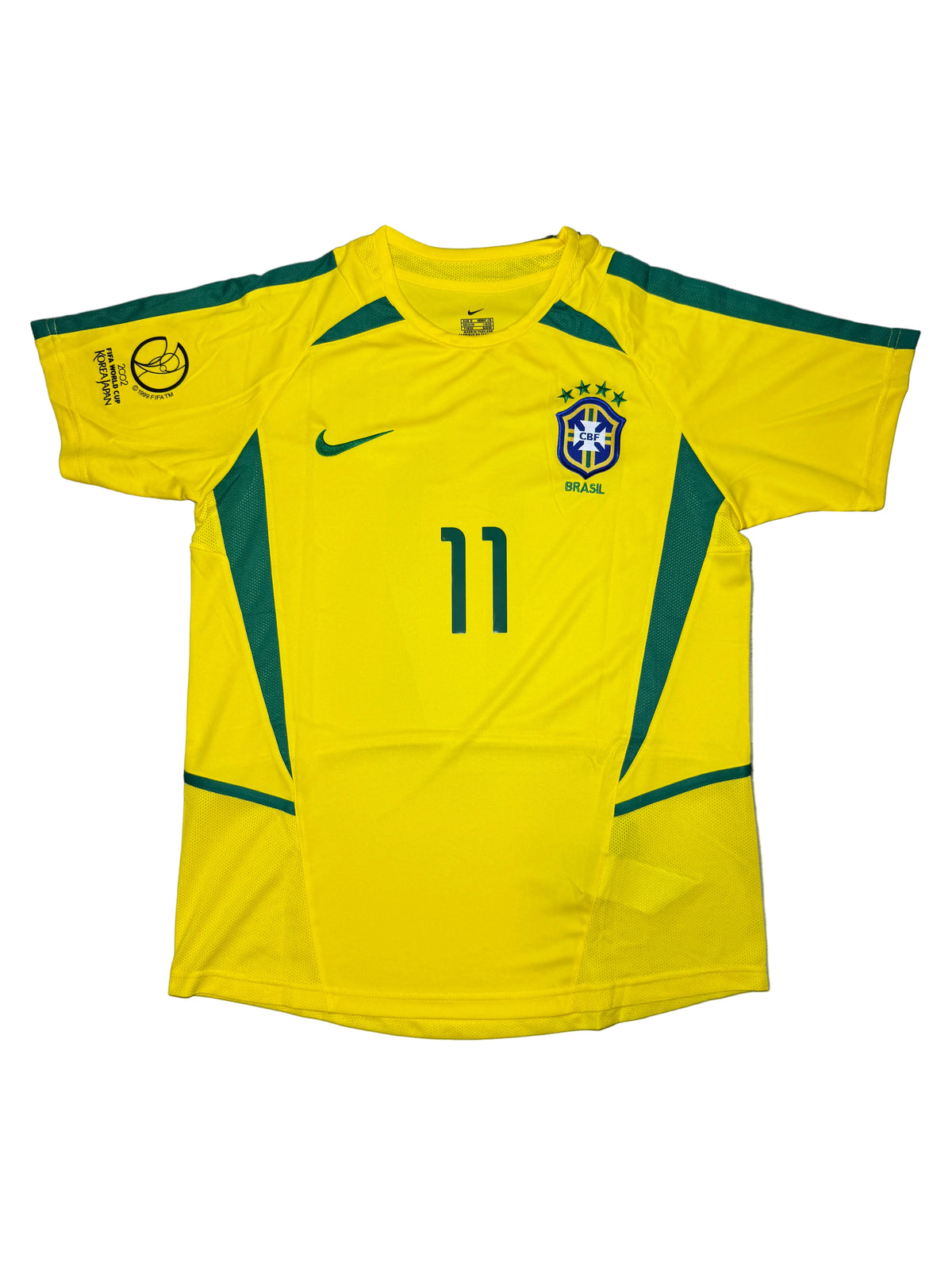 Brazil Ronaldinho #11 2002 World Cup Home Jersey – Retro Edition