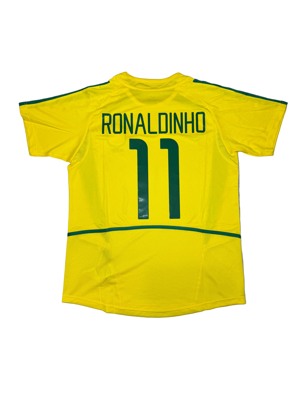 Brazil Ronaldinho #11 2002 World Cup Home Jersey – Retro Edition