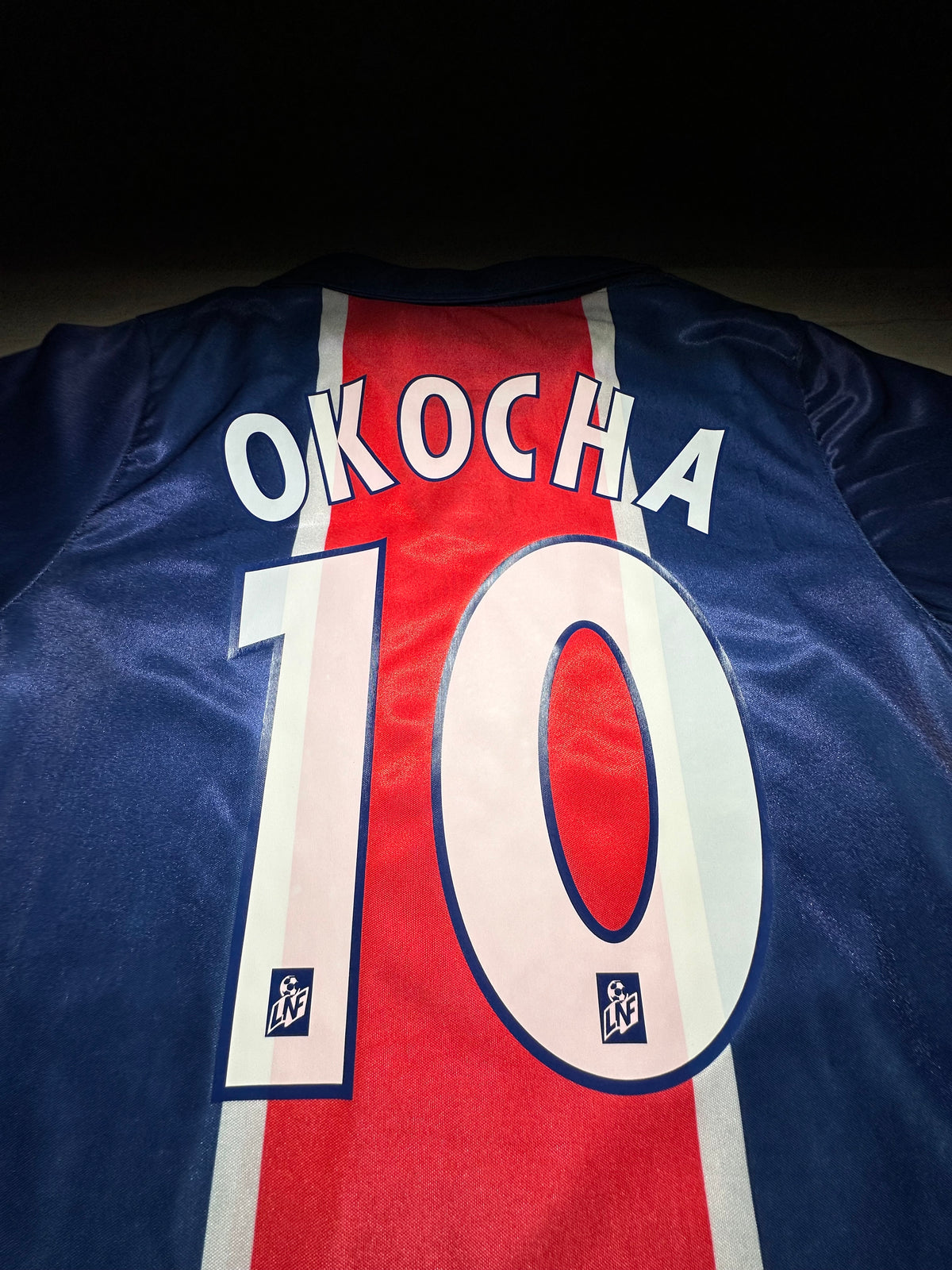 Jay-Jay Okocha #10 PSG Retro Home Jersey – Navy/Red