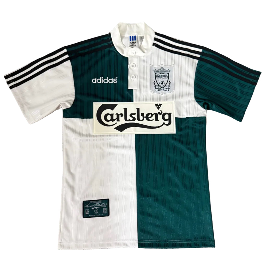Liverpool FC 1995/96 Away Jersey – Retro Green & White Adidas Kit