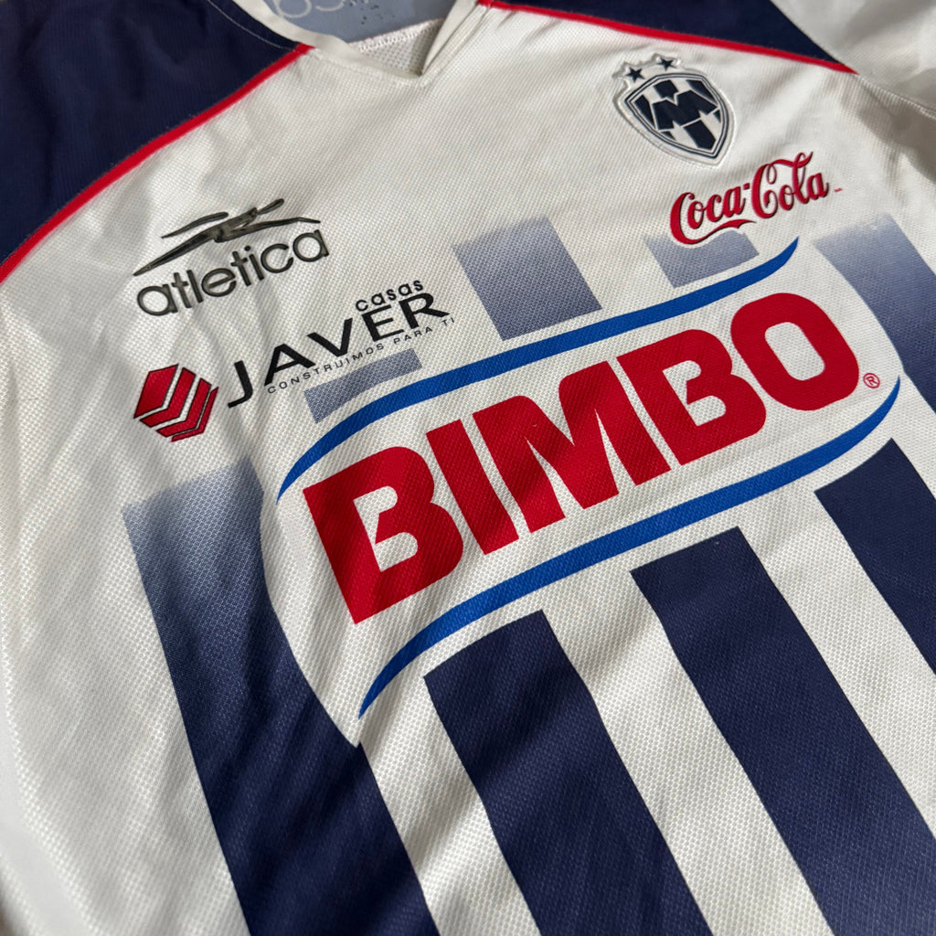 CF Monterrey Rayados Atletica Retro Away Jersey – White, Navy & Red Edition