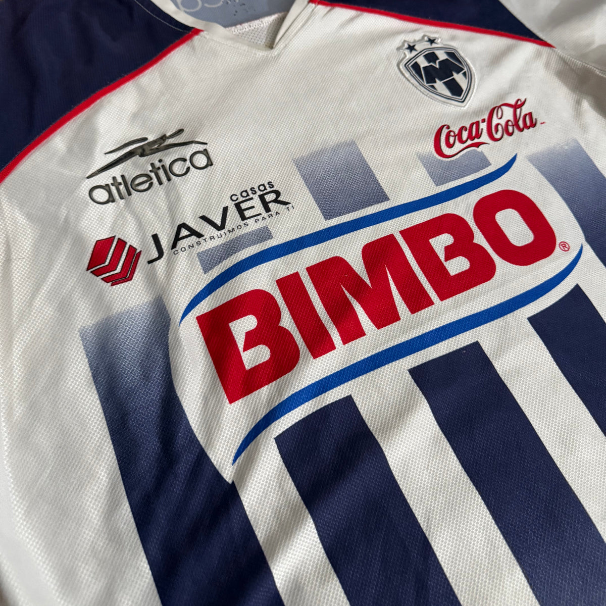 CF Monterrey Rayados Atletica Retro Away Jersey – White, Navy & Red Edition