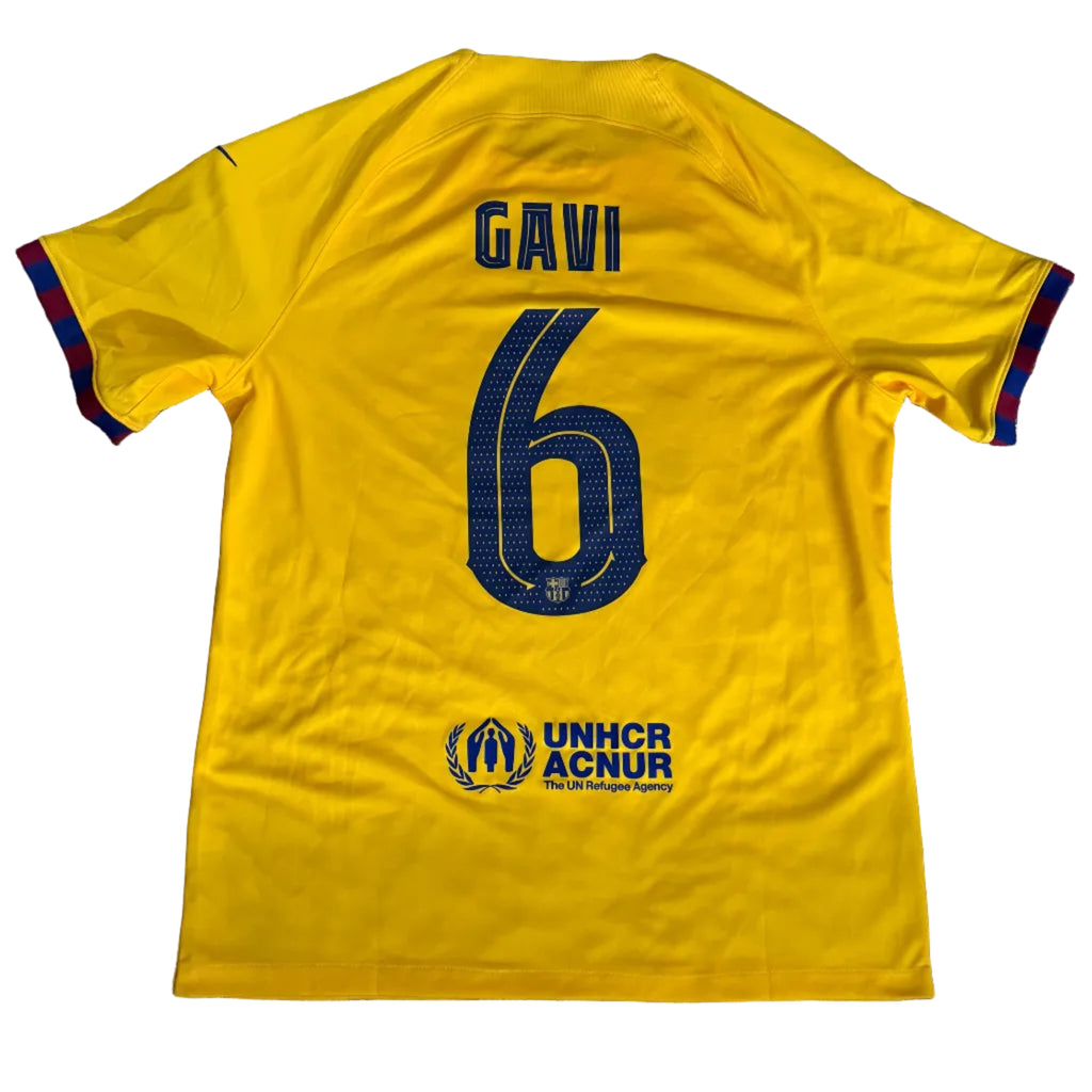 FC Barcelona 2025/26 Away Jersey – Gavi #6 | Yellow Nike Edition