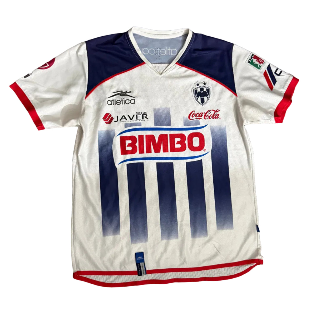 CF Monterrey Rayados Atletica Retro Away Jersey – White, Navy & Red Edition